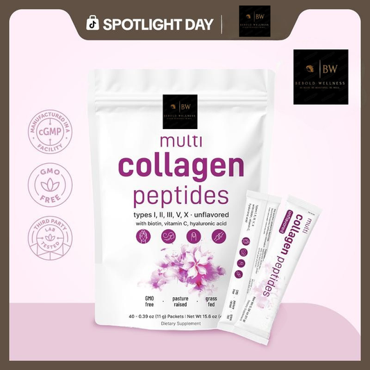 BeBold Wellness | Ultimate 5-in-1 Multi-Collagen Peptides Pure Grass-Fed Power for Hair, Skin, Nails, & Joints