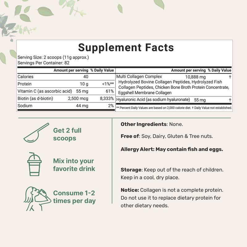 BeBold Wellness | Ultimate 5-in-1 Multi-Collagen Peptides Pure Grass-Fed Power for Hair, Skin, Nails, & Joints